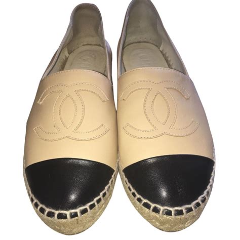 espadrille chanel cuir homme|authentic Chanel espadrilles for sale.